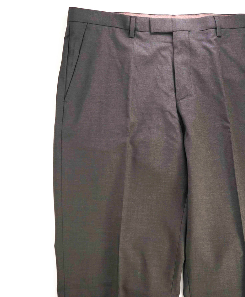 $295 HUGO BOSS - "SHARK8" Solid Hunter Green Flat Front Dress Pants - 36W