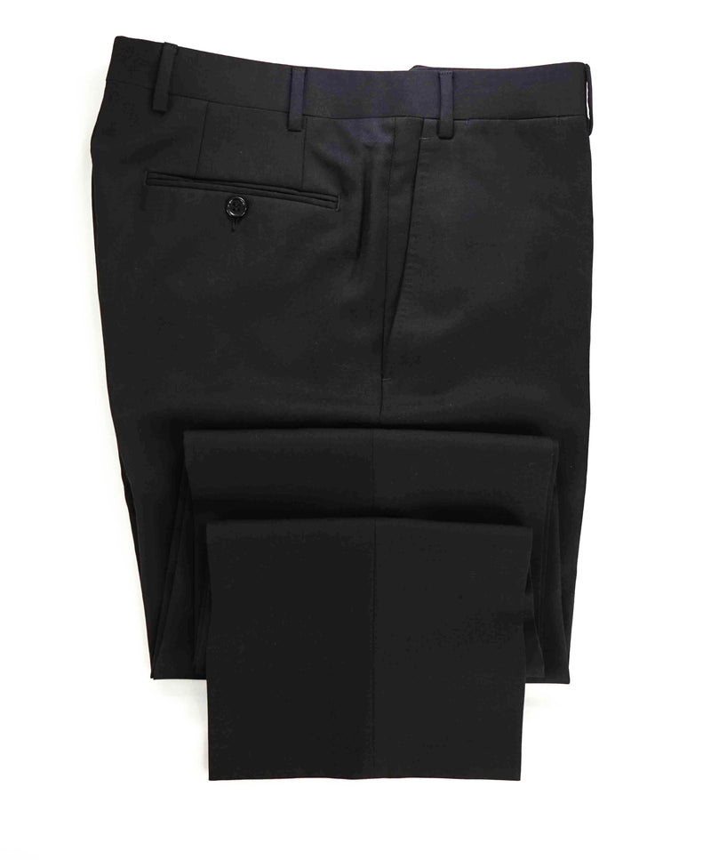$525 CANALI - *CLOSET STAPLE* Black Flat Front Wool Dress Pants - 32W (48EU)