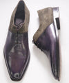 $2,430 BERLUTI PARIS- "ALESSANDRO" Plum Leather / Olive Suede - 10.5 US (9.5 Stamped)