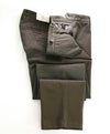 $395 ELEVENTY - Contrast Piping Olive Green Cotton/Elastane Chino Pants - 36W