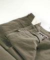 $395 ELEVENTY - Contrast Piping Olive Green Cotton/Elastane Chino Pants - 38W