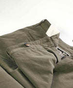 $395 ELEVENTY - Contrast Piping Olive Green Cotton/Elastane Chino Pants - 36W