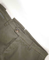 $395 ELEVENTY - Contrast Piping Olive Green Cotton/Elastane Chino Pants - 38W