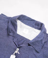 $495 ELEVENTY - Navy PURE LINEN Camp Collar Button Shirt - M