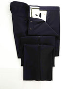 $595 Z ZEGNA - Midnight Blue Silk Stripe Textured Tuxedo Dinner Pants - 37W