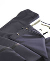 $595 Z ZEGNA - Midnight Blue Silk Stripe Textured Tuxedo Dinner Pants - 37W