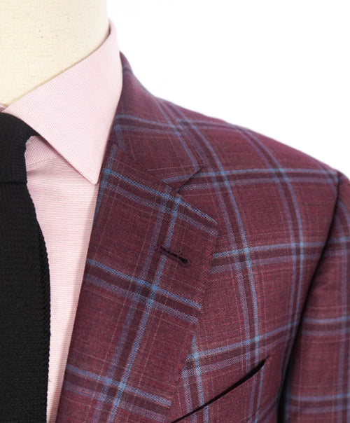 $1,495 ARMANI COLLEZIONI - "G Line" Pink/Blue Check Plaid Blazer- 46L