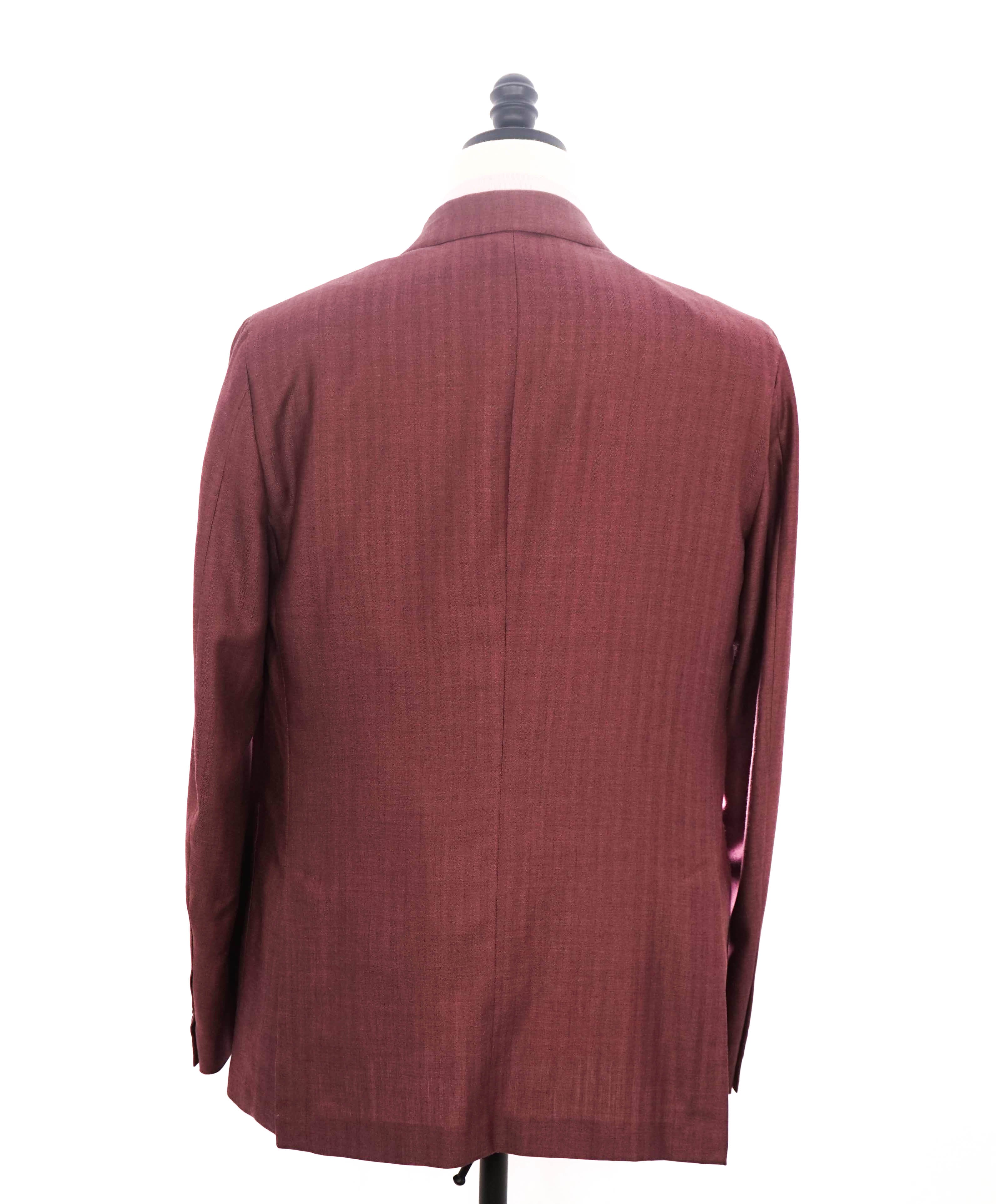 $3,490 ERMENEGILDO ZEGNA - PINK "CAHSMERE" Herringbone Blazer - 42R