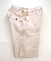$695 ELEVENTY - Neutral Blue LINEN Belted Ivory Tipped Casual Shorts Pants - 33W