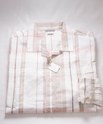$495 ELEVENTY - *ALT STRIPE* Havana Collar LINEN/Cotton Shirt - M