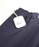 $1,045 ELEVENTY -Navy Blue Seersucker Wool Belted Ivory Casual Pants- 33W (50EU)