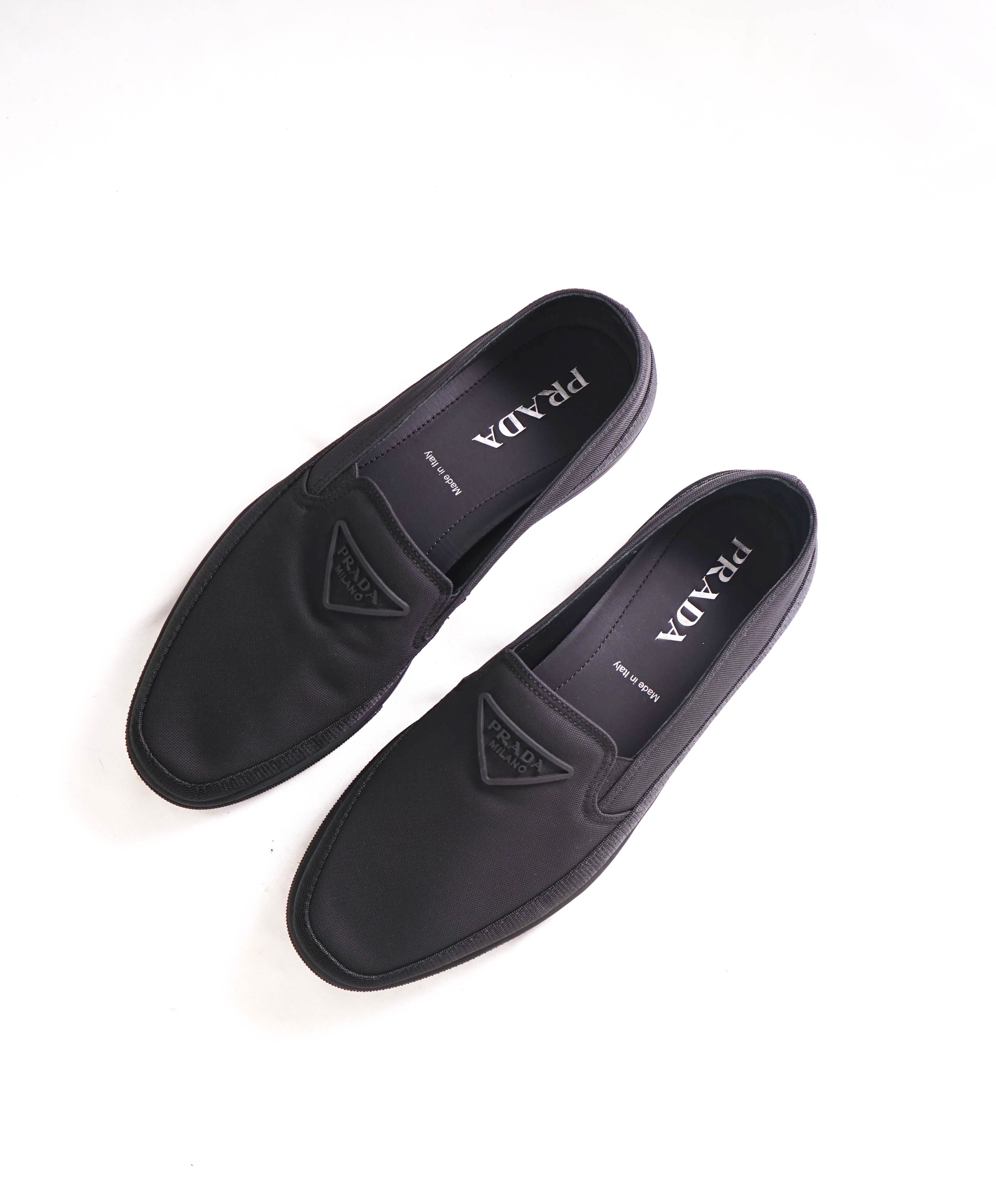 $875 PRADA - "CANNES" Re-nylon Triangle Logo Nylon Slip-On Loafers Sneaker - 9 US (8 IT)