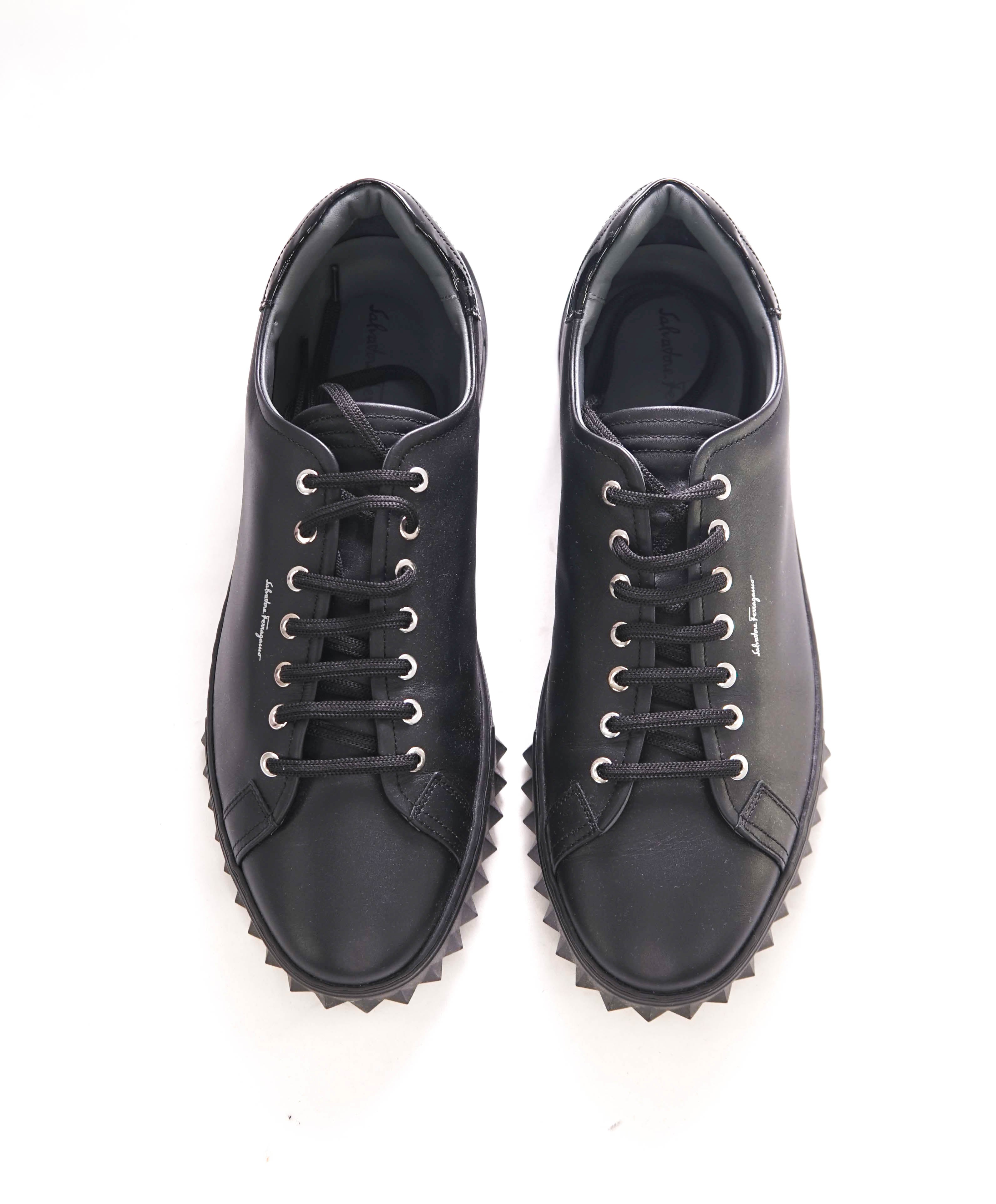 $750 SALVATORE FERRAGAMO - *Rhinoceros* Black Gancini Sneaker - 11 M US