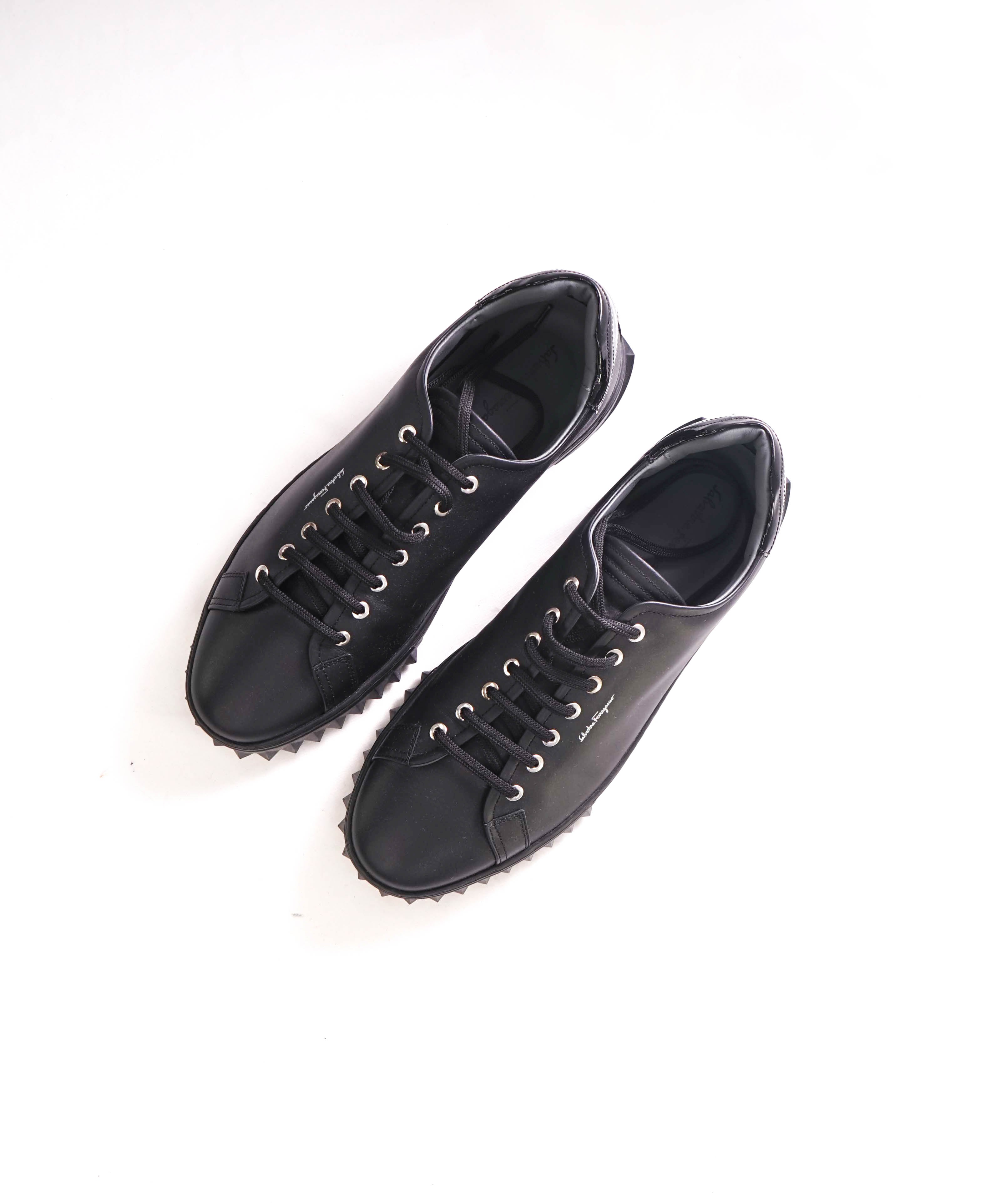 $750 SALVATORE FERRAGAMO - *Rhinoceros* Black Gancini Sneaker - 11 M US