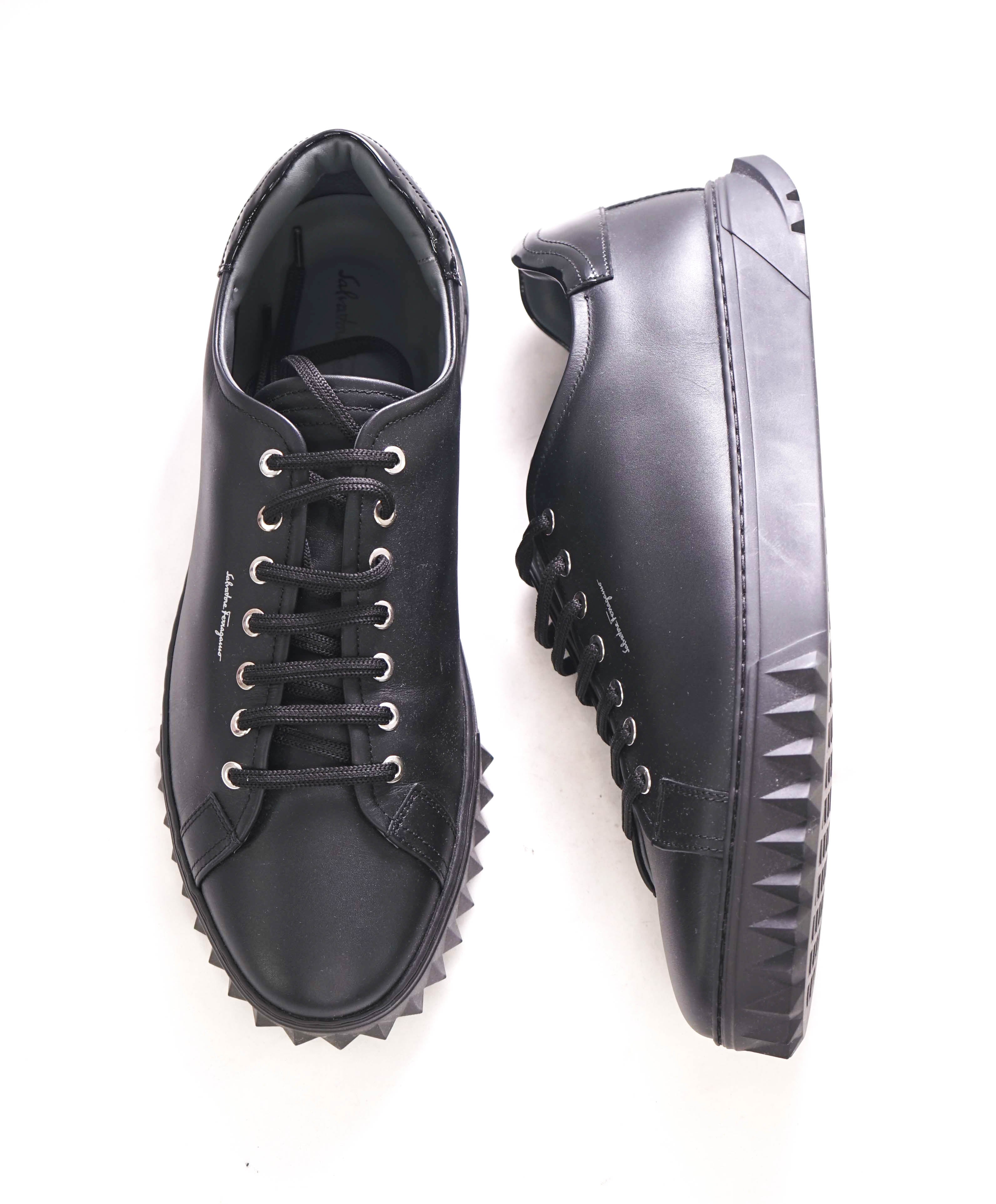 $750 SALVATORE FERRAGAMO - *Rhinoceros* Black Gancini Sneaker - 11 M US