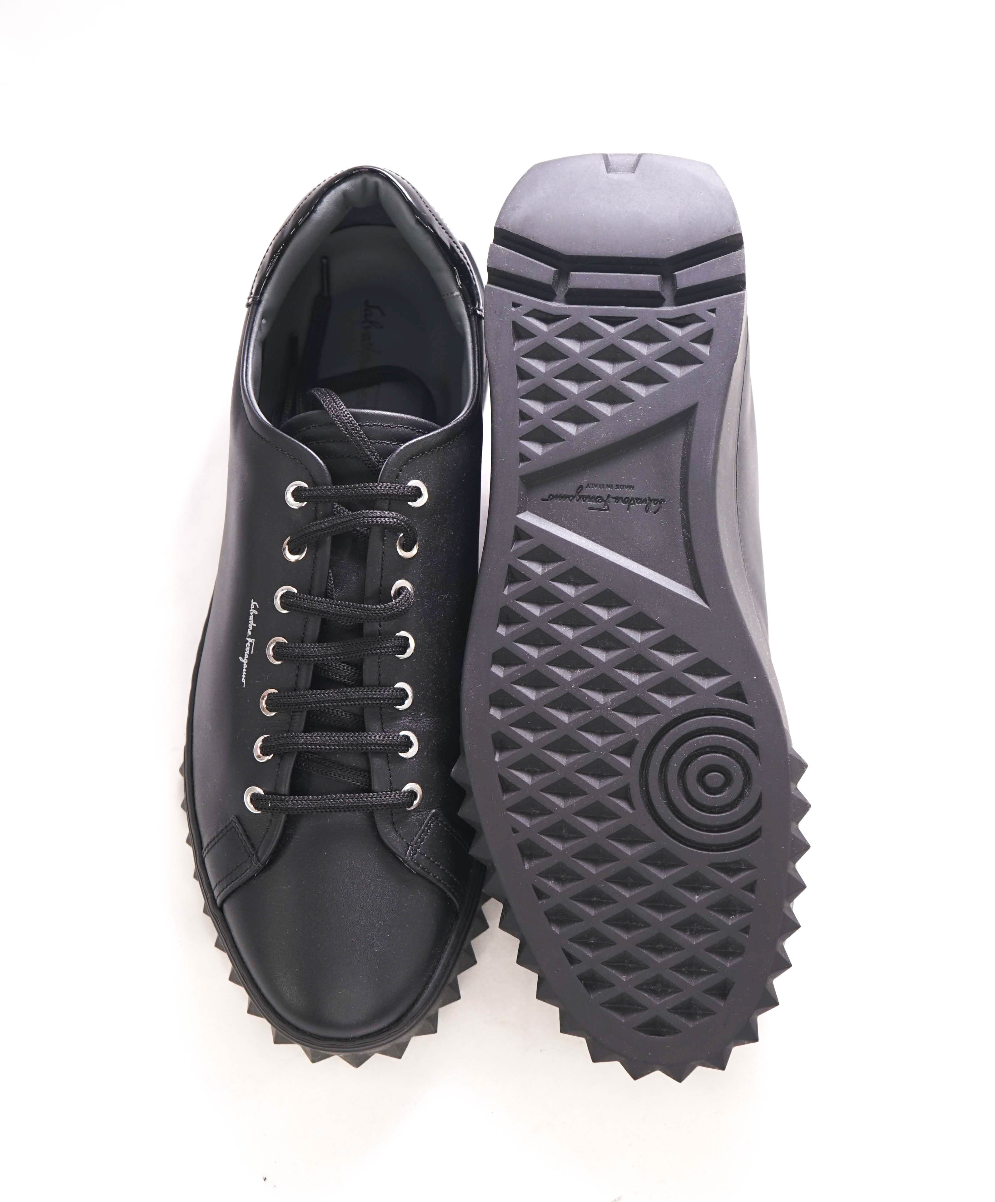 $750 SALVATORE FERRAGAMO - *Rhinoceros* Black Gancini Sneaker - 11 M US