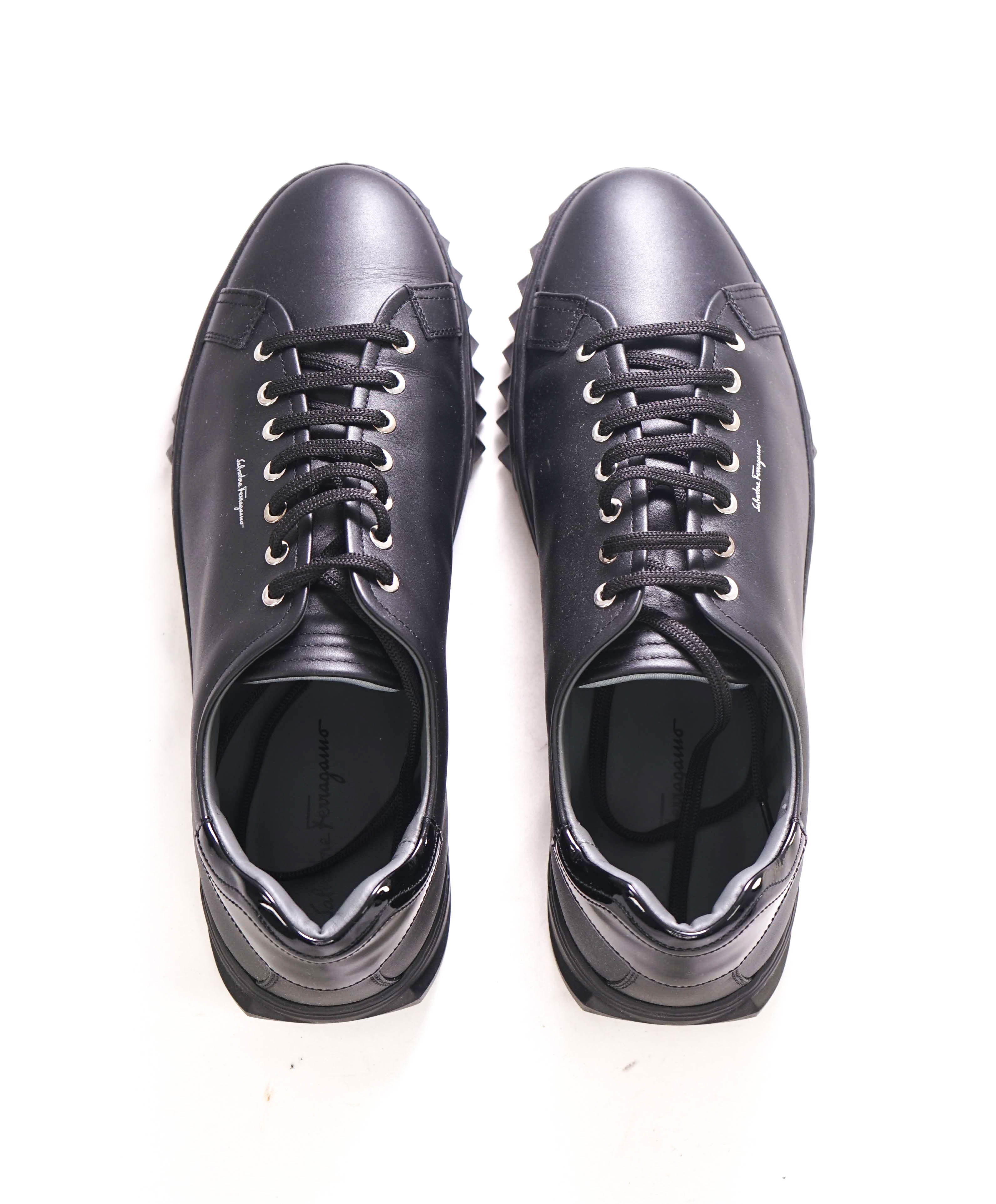$750 SALVATORE FERRAGAMO - *Rhinoceros* Black Gancini Sneaker - 11 M US