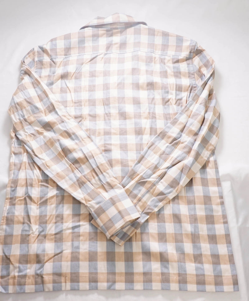 $595 ELEVENTY PLATINUM - Cotton Gray / Rust Shirt Jacket Coat - M