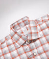 $495 ELEVENTY - *SNAP FRONT* Orange/White Check Dress Shirt - M
