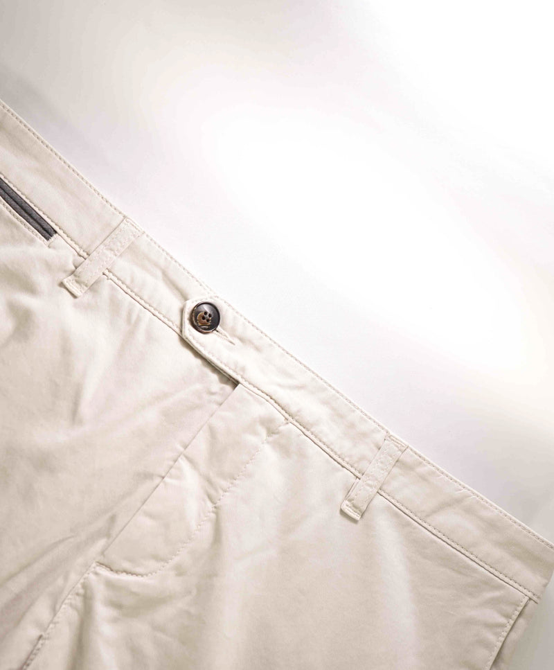 $295 ELEVENTY - Contrast Piping Neutral Beige Cotton Chino Pants - 34W
