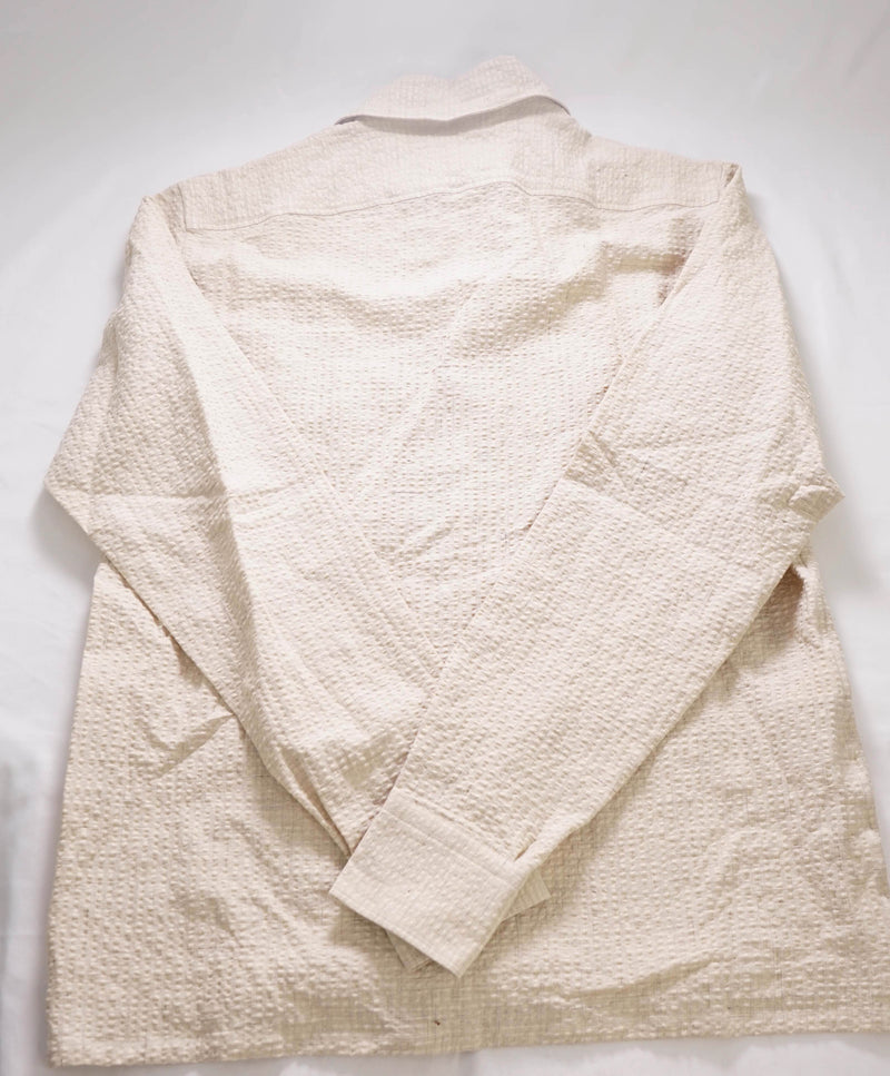 $595 ELEVENTY PLATINUM - Cotton/Linen Seersucker Shirt Jacket Coat - M
