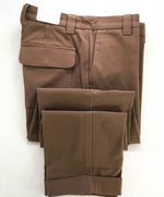 $695 ELEVENTY - Coco Brown Cotton/Elastane Patch Pocket Chino Pants - 33W