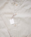 $495 ELEVENTY - *BAND COLLAR* MOP Button Sage Soft Dress Shirt - M