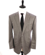 $2,995 ISAIA - Pure Wool *SCIAMMERIA 170'S* Gray Chalk Stripe MOP Blazer - 46R