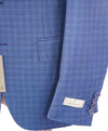 $2,195 CANALI - Medium Blue Check Plaid Textured 2-Piece Suit - 36R