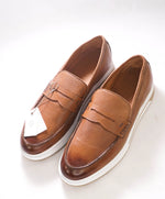 $595 ELEVENTY - Brown Leather Slip-On Sneaker Dress Shoes - 11 US (44EU)