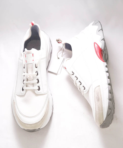 $695 ELEVENTY - White Chunky Leather Lace-Up Sneaker - 11 US (44EU)