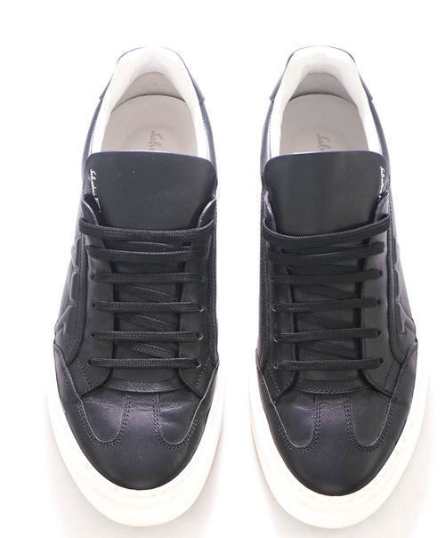 $750 SALVATORE FERRAGAMO - *GANCINI* Black Sneaker - 9 US