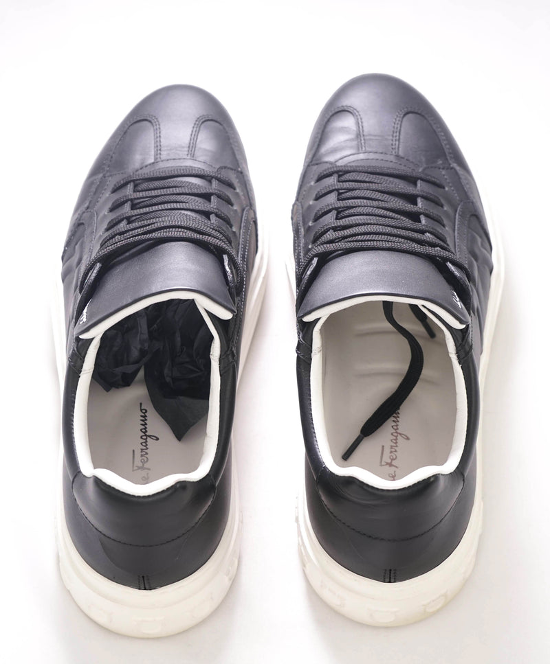 $750 SALVATORE FERRAGAMO - *GANCINI* Black Sneaker - 9 US