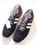 $495 ELEVENTY - Blue Suede & Brown Stripe Sneaker - 8 US (41 EU)