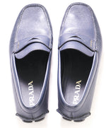 $850 PRADA - Navy Saffiano LOGO Leather Penny Loafers - 8US (7)