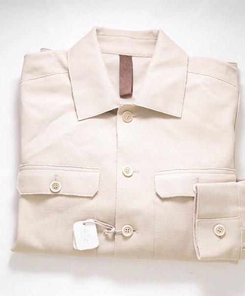 $895 ELEVENTY PLATINUM - Neutral Safari Pocket Shirt Jacket Coat - (40US) M