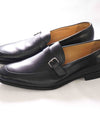 $680 BALLY - Black Logo Buckle Rubber Sole Loafers - 12US