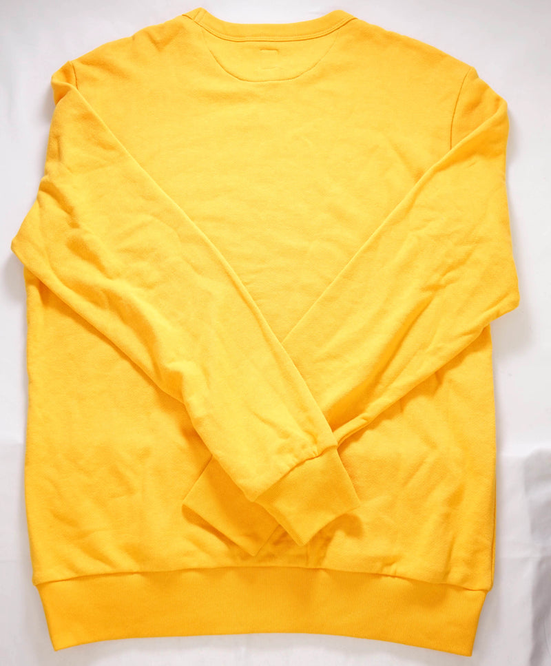 $395 ELEVENTY - Solid Yellow Cotton ATHLEISURE Crewneck Sweater - M
