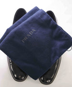 $950 PRADA - Prada Brushed Black Leather Penny Loafers - 9 US (8 Prada)