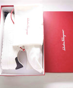 $695 SALVATORE FERRAGAMO - *PIERRE* White/Black Gancini Sneaker - 9.5 US