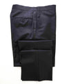 $398 SAKS FIFTH AVE - Black Wool MADE IN ITALY Flat Front Dress Tux Pants- 32W
