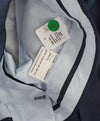 $398 SAKS FIFTH AVE - Blue Check Wool MADE IN ITALY Flat Front Dress Pants- 32W