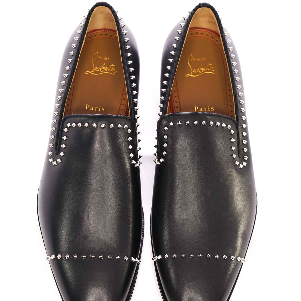 Christian Louboutin Dandy Cloo Flat Black Calf Leather Spike Dress Loafer 43 10 Christian Louboutin Dandydeco Men Shoes | Color Black  main image 3