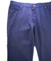 ERMENEGILDO ZEGNA - Blue WOOL Suede Logo Tag 5-Pocket Pants- 40W