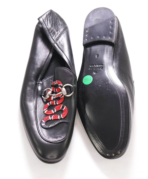GUCCI - "Brixton" King Snake Horse-Bit Loafers Convertible Back Black - 8.5 US (8G)