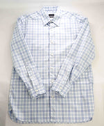 $550 ERMENEGILDO ZEGNA - Blue Check "TRAVELLER" Button Down Shirt - M