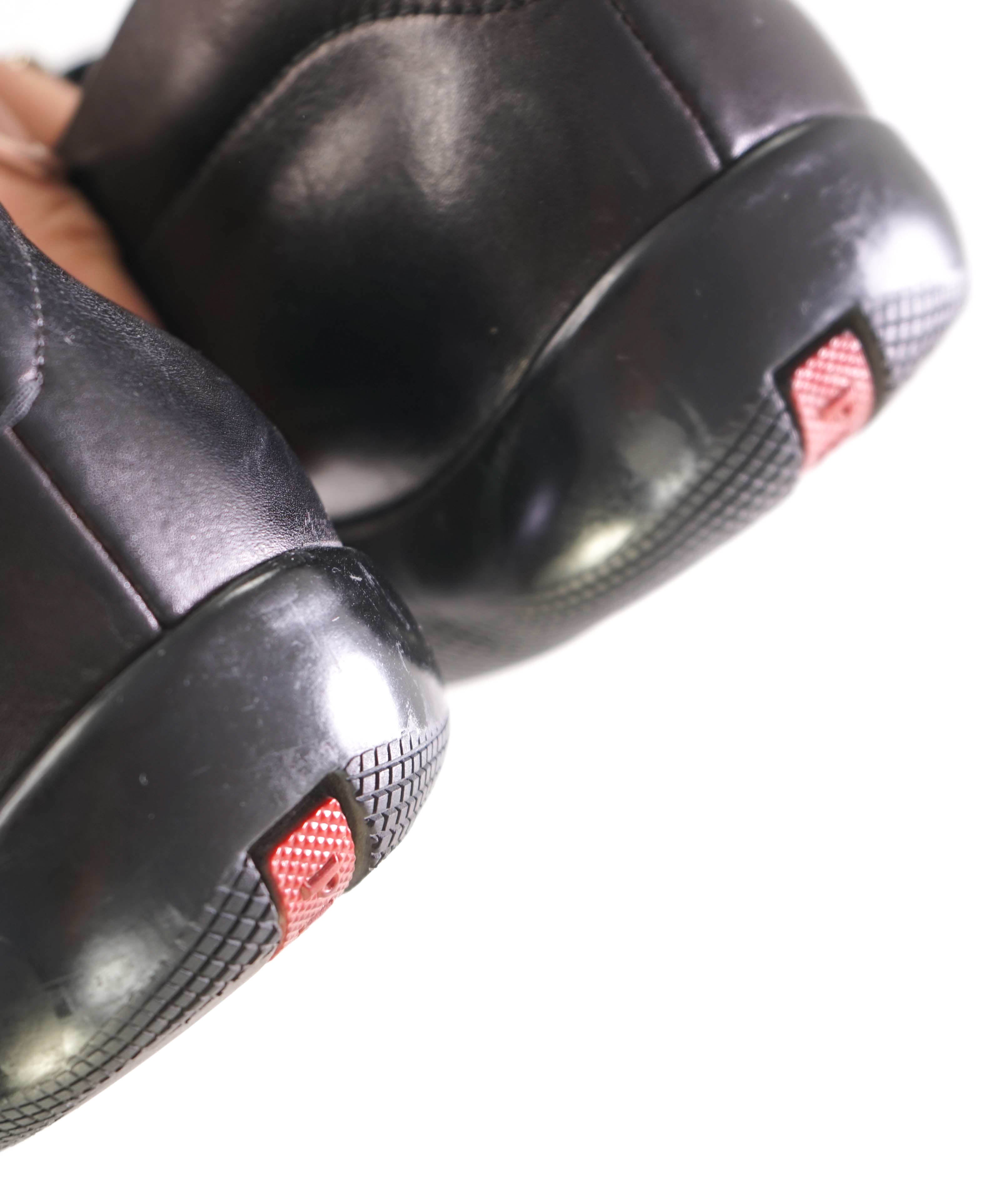 $795 PRADA - *LINEA ROSSA* Black Slip On Logo Vamp Loafer - 12 US (11 Prada)