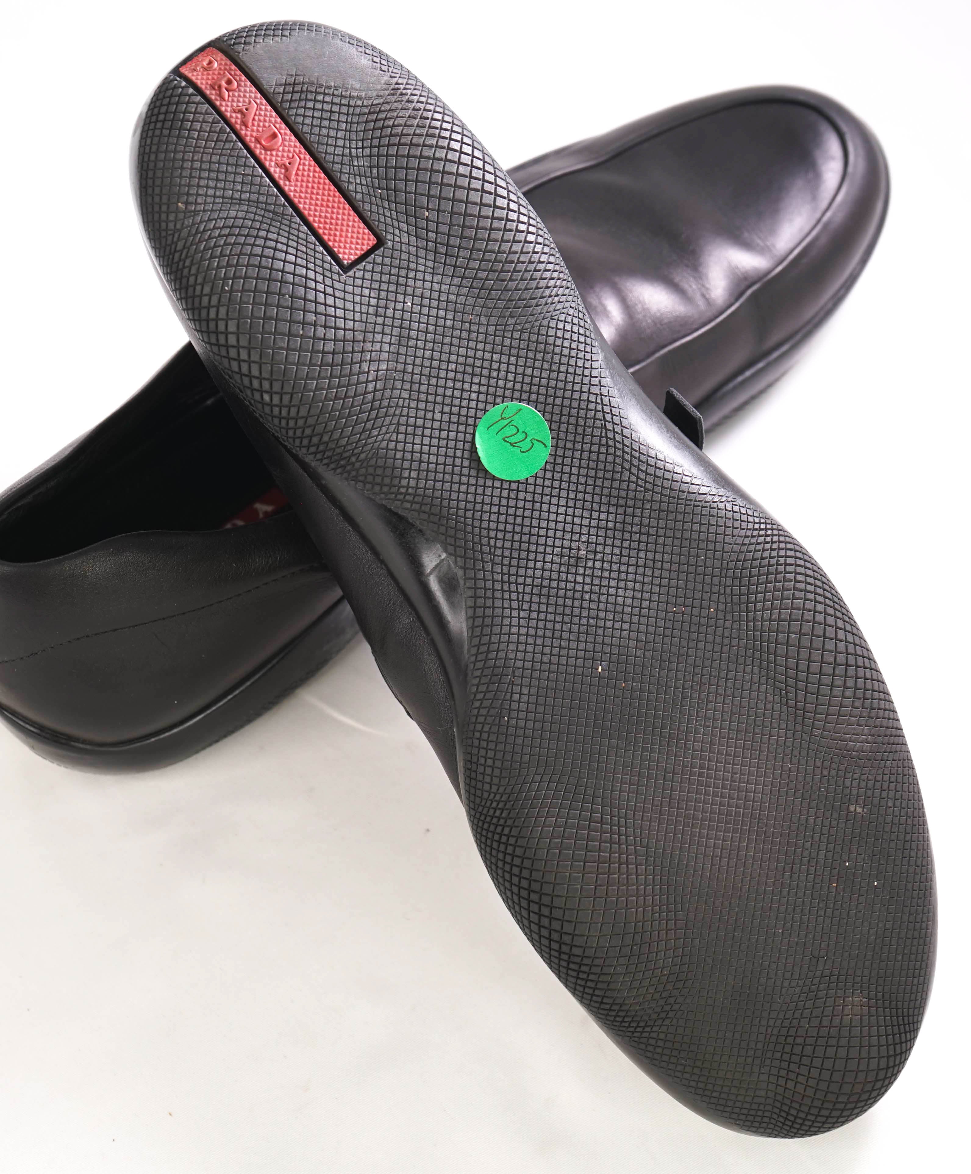 $795 PRADA - *LINEA ROSSA* Black Slip On Logo Vamp Loafer - 12 US (11 Prada)