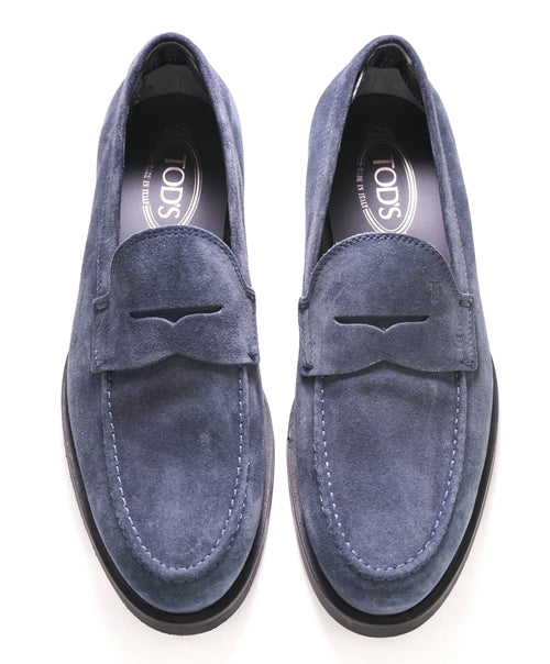 TOD’S - “Boston” Blue Suede Penny Loafers - 9 US