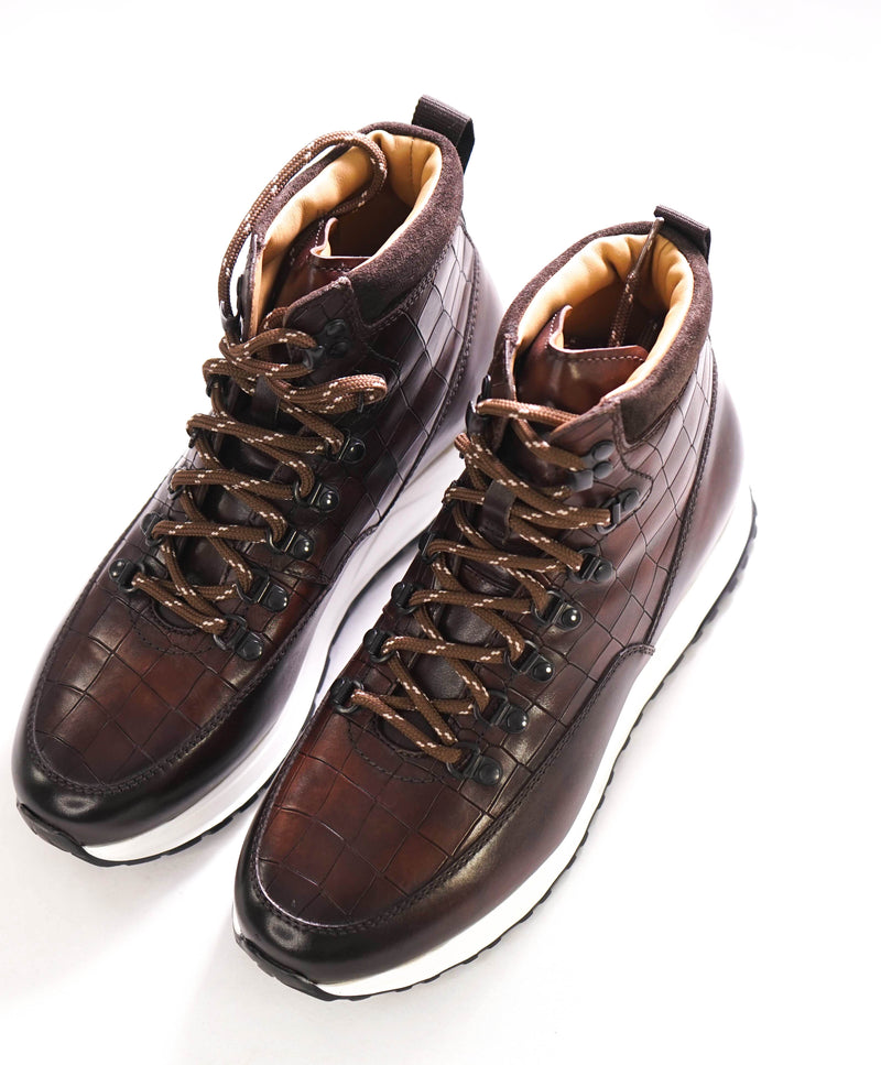 MAGNANNI - "BOLTANNED" Alligator Brown Sneaker Boot - 7.5 US